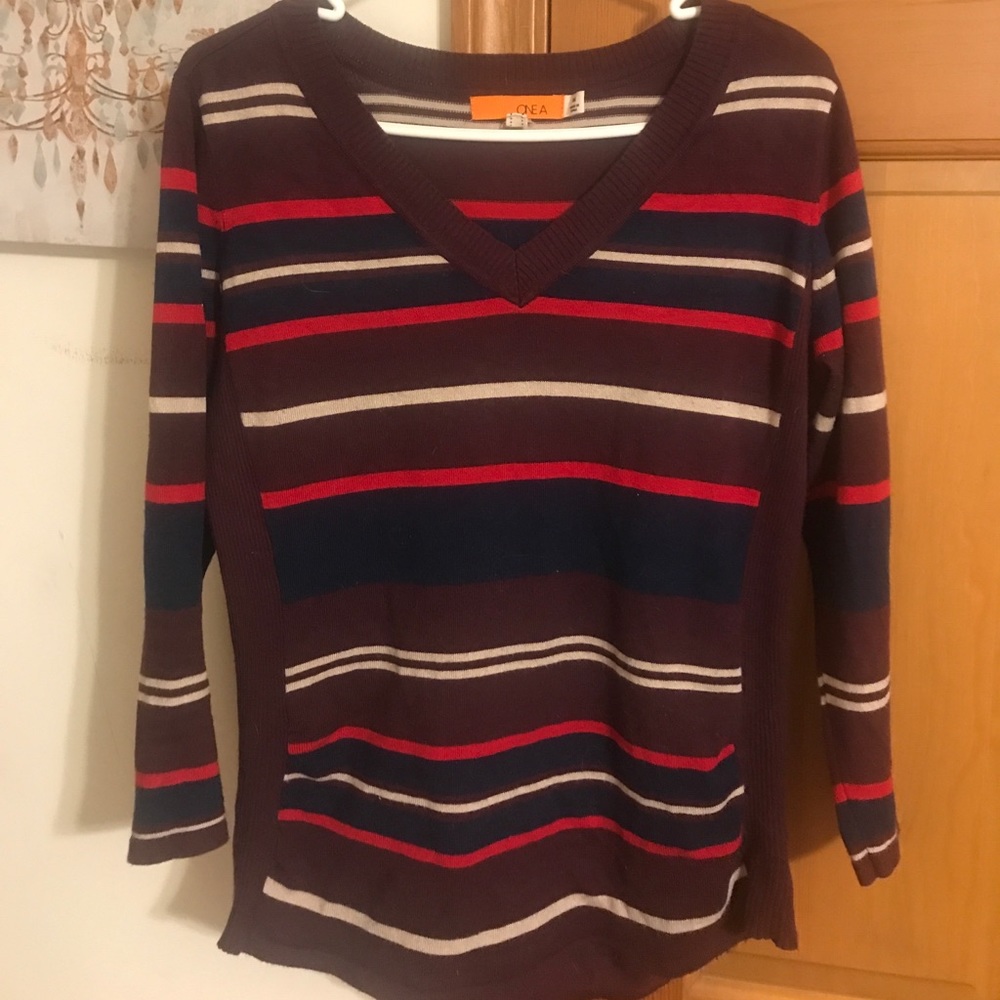 Burgundy ONE A brand sweater vneck